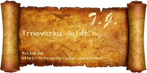 Trnovszky Jolán névjegykártya